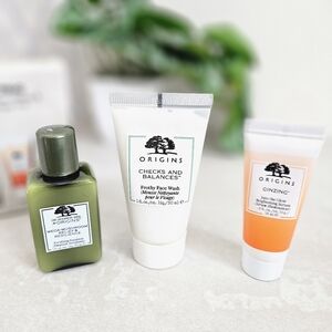 🆕️Origins Mini Cleanser Serum Moisturizer Trio Travel Set 3 PCS